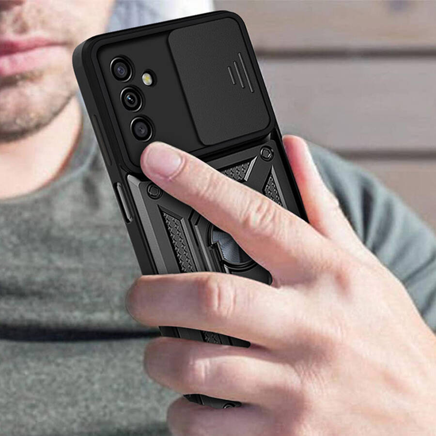 Hybrid Armor Camshield etui Samsung Galaxy A13 5G pancerny pokrowiec z osłoną na aparat czarne