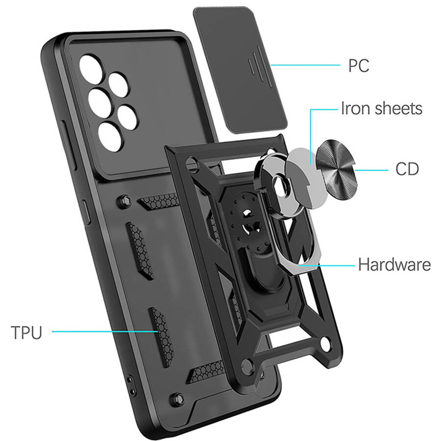 Hybrid Armor Camshield etui Samsung Galaxy A33 5G pancerny pokrowiec z osłoną na aparat czarne