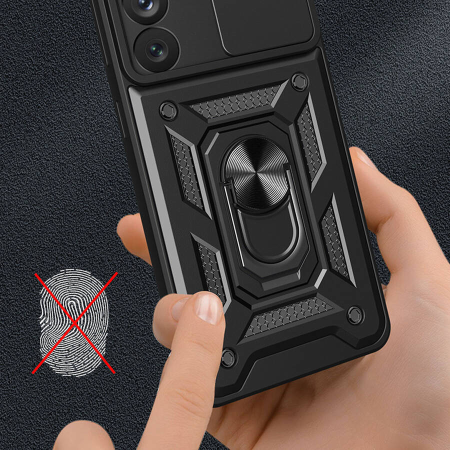 Hybrid Armor Camshield etui do Samsung Galaxy A34 5G pancerny pokrowiec z osłoną na aparat niebieskie