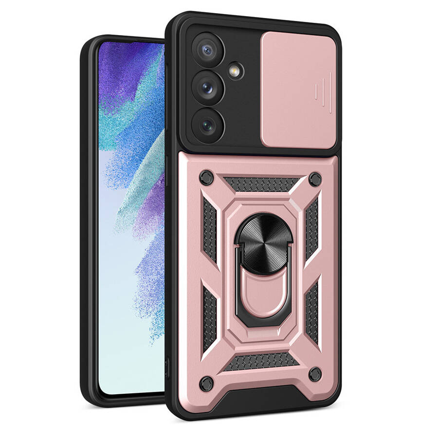 Hybrid Armor Camshield etui do Samsung Galaxy A54 5G pancerny pokrowiec z osłoną na aparat różowe