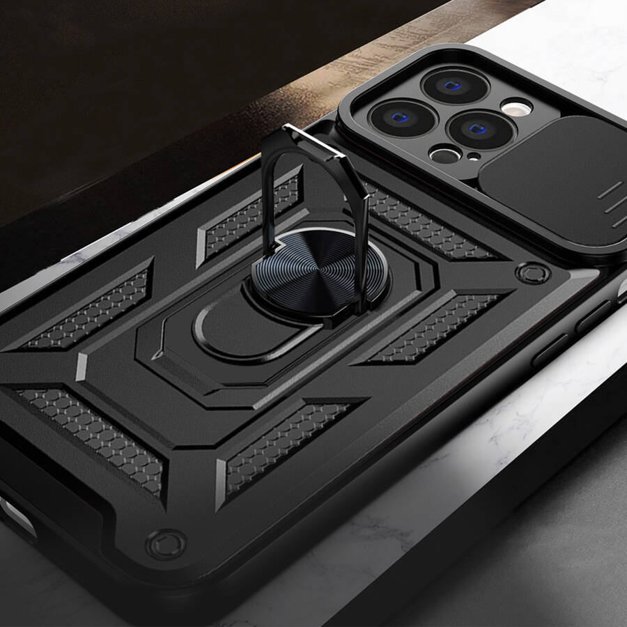 Hybrid Armor Camshield etui iPhone 13 pancerny pokrowiec z osłoną na aparat różowe