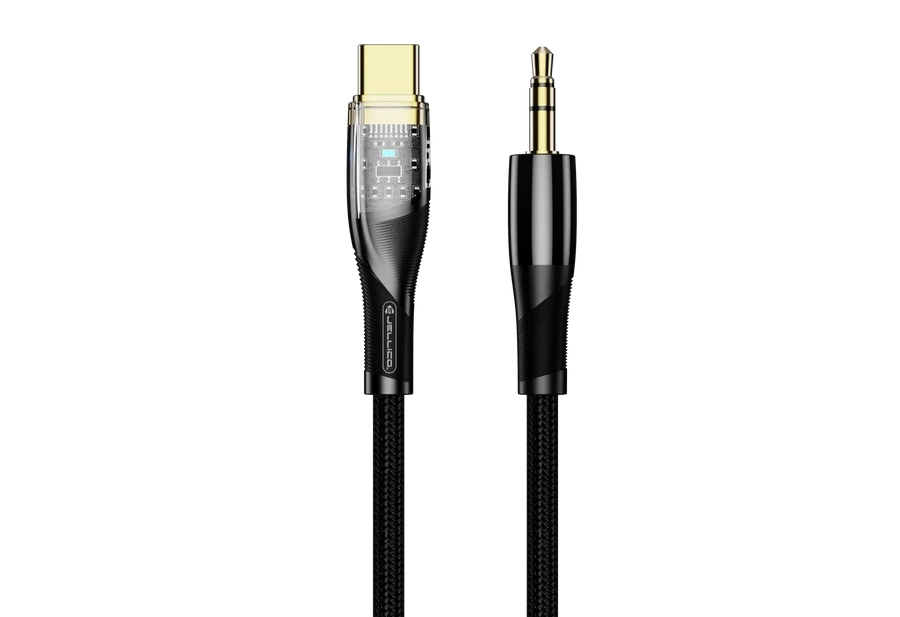 JELLICO kabel B21 USB-C - JACK 3.5MM 1.2M Czarny