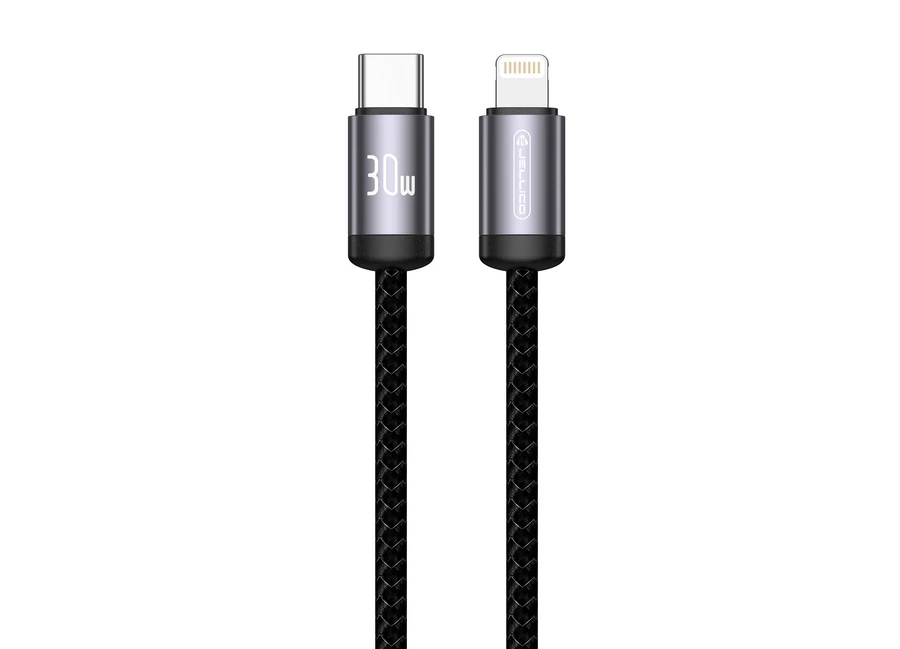 JELLICO kabel B27 USB-C - Lightning PD 30W 1M Czarny