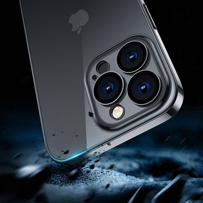 Joyroom 14Q Case etui do iPhone 14 Plus obudowa pokrowiec z metaliczną ramką czarny (JR-14Q3-black)