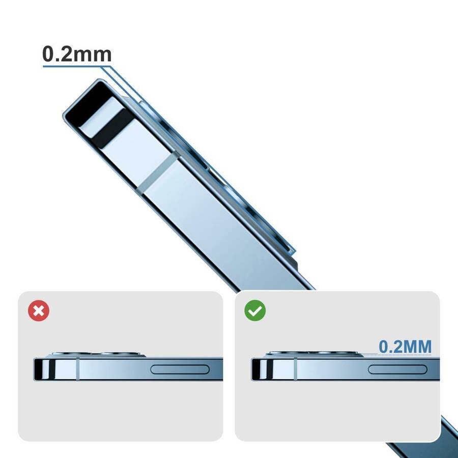 Joyroom Shining Series szkło hartowane na cały aparat obiektyw kamerę do iPhone 12 mini czerwony (JR-PF686)