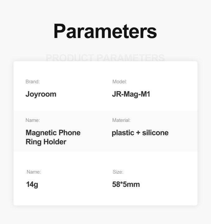 Joyroom pierścień magnetyczny uchwyt do smartfona / tabletu czarny (JR-Mag-M1)
