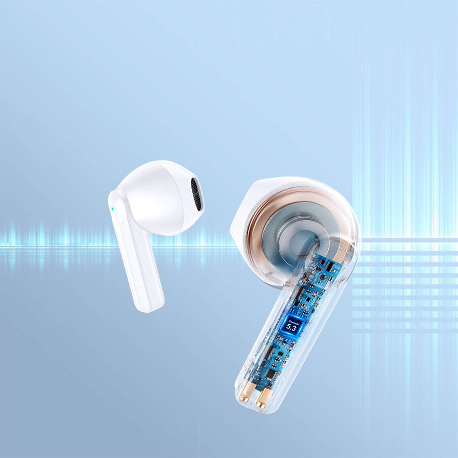 Joyroom słuchawki TWS bezprzewodowe ENC wodoodporne IPX4 Bluetooth 5.3 biały (JR-TL11)