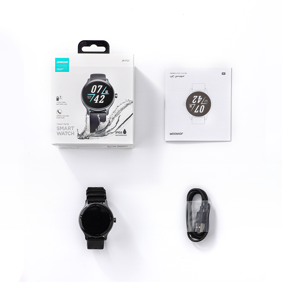 Joyroom smartwatch FC1 Classic Series z funkcją odbierania połączeń IP68 szary (JR-FC1)