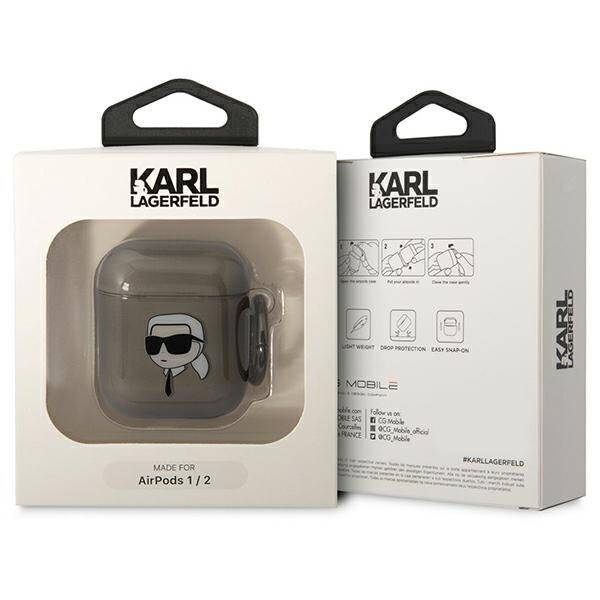 KARL LAGERFELD KLA2HNIKTCK AIRPODS 1/2 COVER CZARNY/BLACK KARL`S HEAD