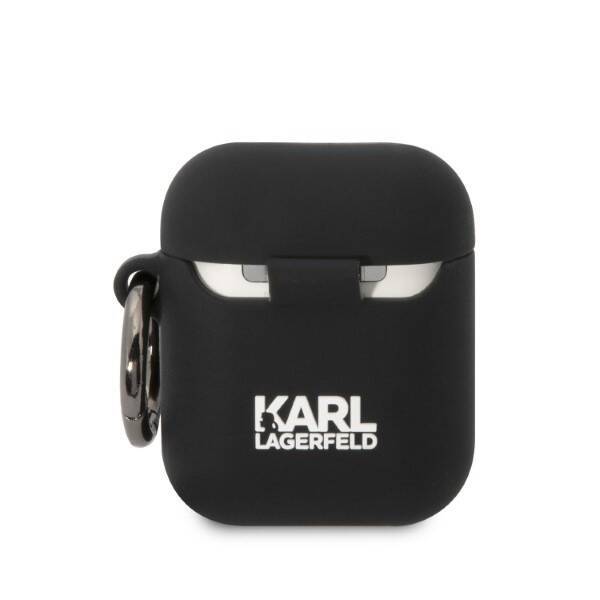 KARL LAGERFELD KLA2RUNIKK AIRPODS 1/2 COVER CZARNY/BLACK SILICONE KARL HEAD 3D