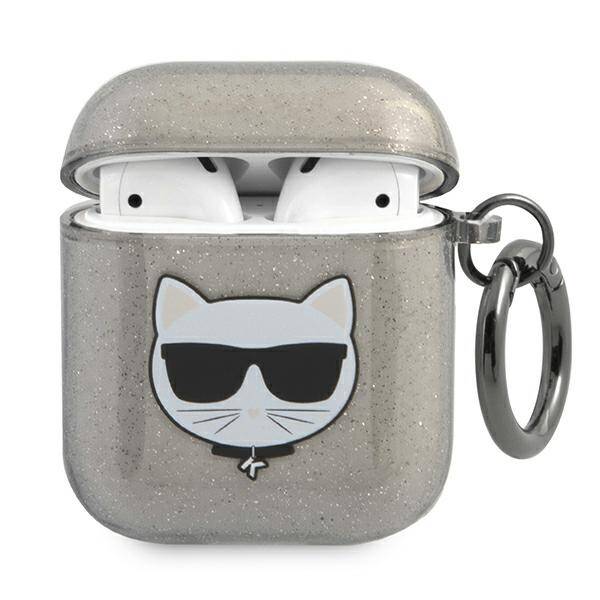 KARL LAGERFELD KLA2UCHGK AIRPODS 1/2 COVER CZARNY/BLACK GLITTER CHOUPETTE