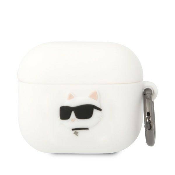 KARL LAGERFELD KLA3RUNCHH AIRPODS 3 COVER BIAŁY/WHITE SILICONE CHOUPETTE HEAD 3D