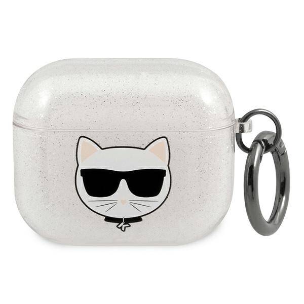 KARL LAGERFELD KLA3UCHGS AIRPODS 3 COVER SREBRNY/SILVER GLITTER CHOUPETTE