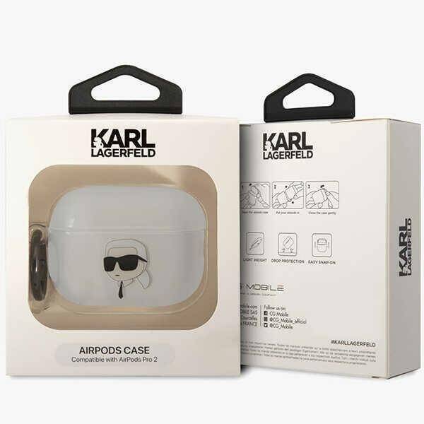 KARL LAGERFELD KLAP2HNIKTCT AIRPODS PRO 2 (2022/2023) COVER TRANSPARENT  IKONIK KARL LAGERFELD