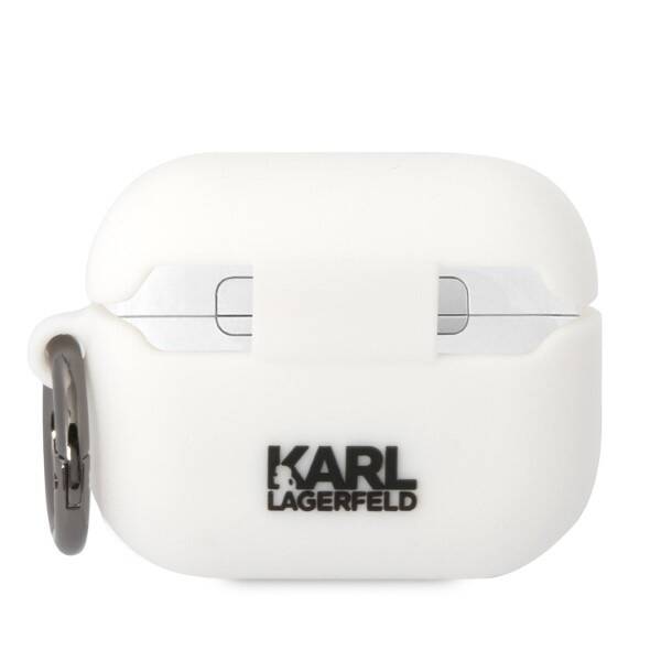 KARL LAGERFELD KLAPRUNIKH AIRPODS PRO COVER BIAŁY/WHITE SILICONE KARL HEAD 3D