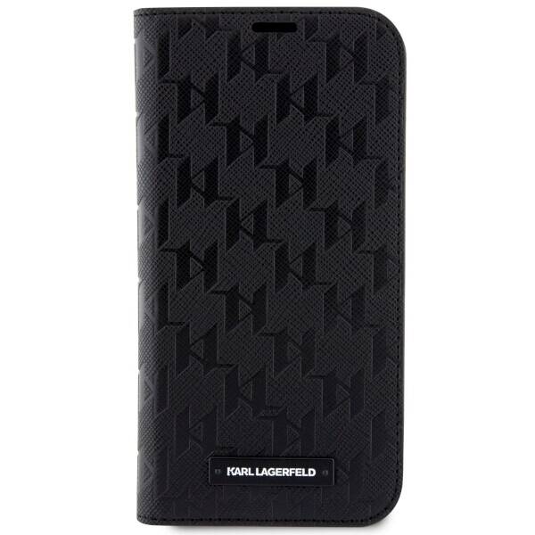 KARL LAGERFELD KLBKP14XSAKLHPK IPHONE 14 PRO MAX 6.7" BOOKCASE CZARNY/BLACK SAFFIANO MONOGRAM