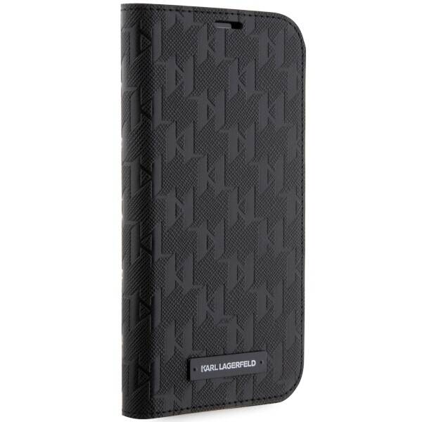 KARL LAGERFELD KLBKP14XSAKLHPK IPHONE 14 PRO MAX 6.7" BOOKCASE CZARNY/BLACK SAFFIANO MONOGRAM