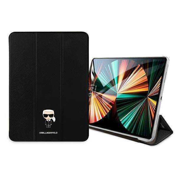 KARL LAGERFELD KLFC12OKMK IPAD 12.9" PRO 2021 BOOK COVER CZARNY/BLACK SAFFIANO KARL ICONIC