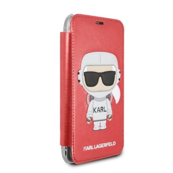 KARL LAGERFELD KLFLBKPXKSCORE IPHONE X/ XS BOOKCASE CZERWONY/RED KARL SPACE COSMONAUT