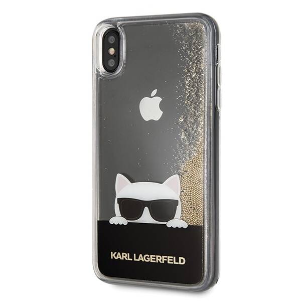 KARL LAGERFELD KLHCI65CHPEEGO IPHONE XS MAX GOLD/ZŁOTY HARD CASE LIQUID GLITTER