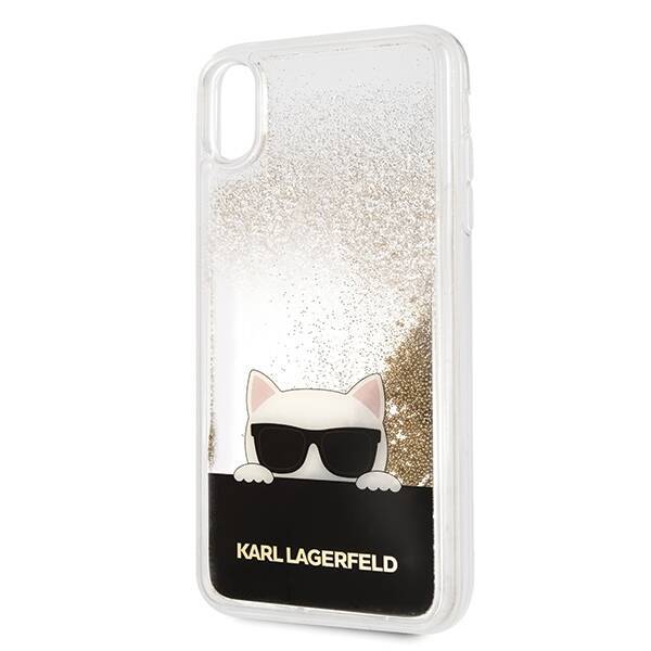 KARL LAGERFELD KLHCI65CHPEEGO IPHONE XS MAX GOLD/ZŁOTY HARD CASE LIQUID GLITTER