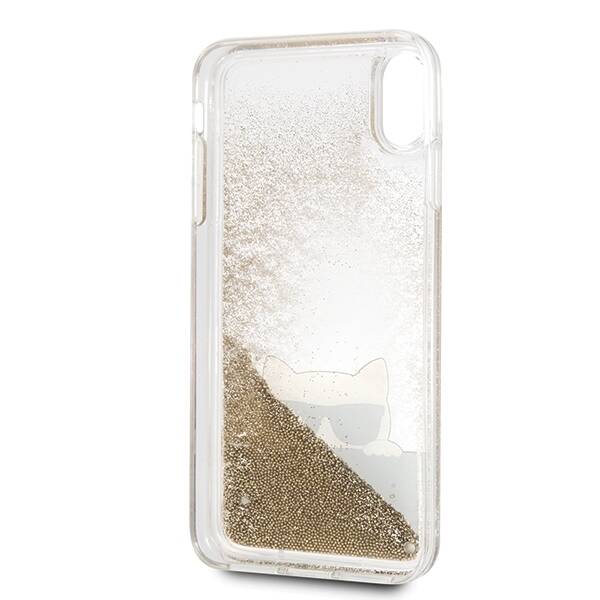 KARL LAGERFELD KLHCI65CHPEEGO IPHONE XS MAX GOLD/ZŁOTY HARD CASE LIQUID GLITTER