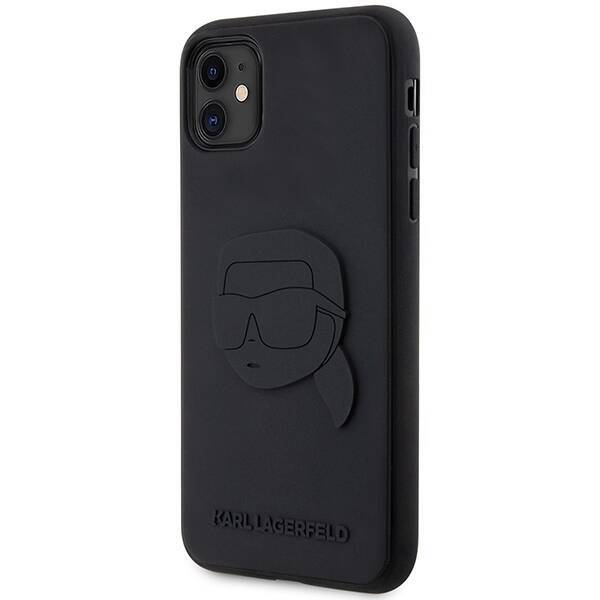 KARL LAGERFELD KLHCN613DRKNK IPHONE 11 / XR 6.1" CZARNY/BLACK HARDCASE RUBBER KARL HEAD 3D