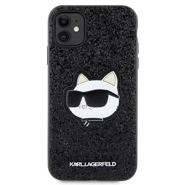 KARL LAGERFELD KLHCN61G2CPK IPHONE 11 / XR 6.1" CZARNY/BLACK HARDCASE GLITTER CHOUPETTE PATCH