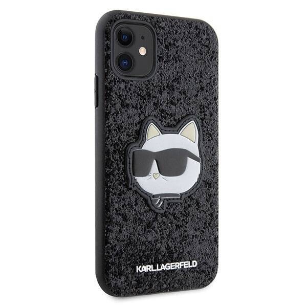 KARL LAGERFELD KLHCN61G2CPK IPHONE 11 / XR 6.1" CZARNY/BLACK HARDCASE GLITTER CHOUPETTE PATCH