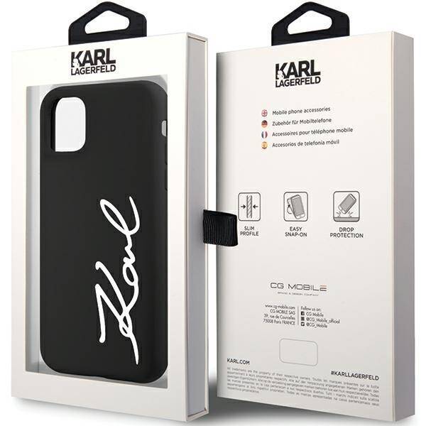 KARL LAGERFELD KLHCN61SKSVGK IPHONE 11 / XR  6.1" CZARNY/BLACK HARDCASE SILICONE SIGNATURE