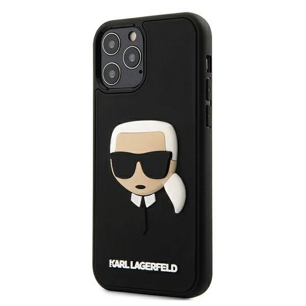 KARL LAGERFELD KLHCP12LKH3DBK IPHONE 12 PRO MAX 6,7" CZARNY/BLACK HARDCASE 3D RUBBER KARL`S HEAD