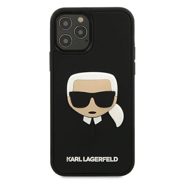 KARL LAGERFELD KLHCP12LKH3DBK IPHONE 12 PRO MAX 6,7" CZARNY/BLACK HARDCASE 3D RUBBER KARL`S HEAD