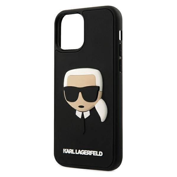 KARL LAGERFELD KLHCP12LKH3DBK IPHONE 12 PRO MAX 6,7" CZARNY/BLACK HARDCASE 3D RUBBER KARL`S HEAD