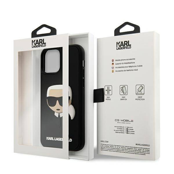 KARL LAGERFELD KLHCP12LKH3DBK IPHONE 12 PRO MAX 6,7" CZARNY/BLACK HARDCASE 3D RUBBER KARL`S HEAD