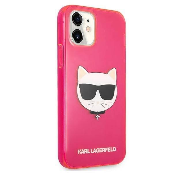 KARL LAGERFELD KLHCP12SCHTRP IPHONE 12 MINI 5,4" RÓŻOWY/PINK HARDCASE GLITTER CHOUPETTE FLUO