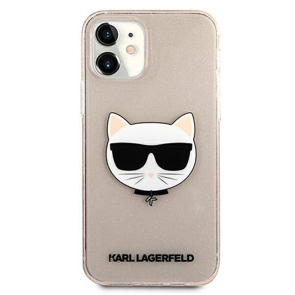 KARL LAGERFELD KLHCP12SCHTUGLGO IPHONE 12 MINI 5,4" ZŁOTY/GOLD HARDCASE GLITTER CHOUPETTE