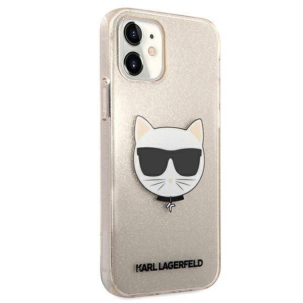 KARL LAGERFELD KLHCP12SCHTUGLGO IPHONE 12 MINI 5,4" ZŁOTY/GOLD HARDCASE GLITTER CHOUPETTE