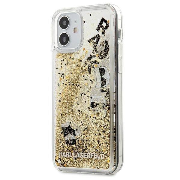 KARL LAGERFELD KLHCP12SROGO IPHONE 12 MINI 5,4" ZŁOTY/GOLD HARDCASE GLITTER CHARMS