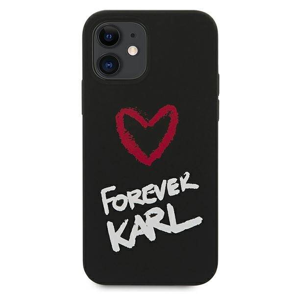 KARL LAGERFELD KLHCP12SSILKRBK IPHONE 12 MINI 5,4" CZARNY/BLACK HARDCASE SILICONE FOREVER KARL