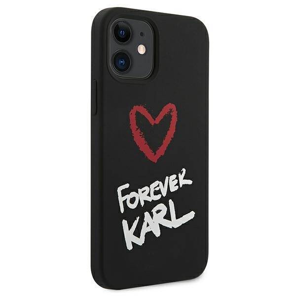 KARL LAGERFELD KLHCP12SSILKRBK IPHONE 12 MINI 5,4" CZARNY/BLACK HARDCASE SILICONE FOREVER KARL