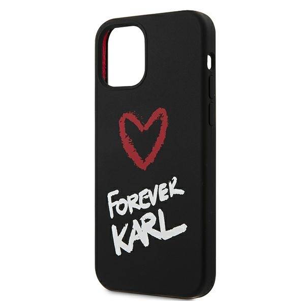 KARL LAGERFELD KLHCP12SSILKRBK IPHONE 12 MINI 5,4" CZARNY/BLACK HARDCASE SILICONE FOREVER KARL