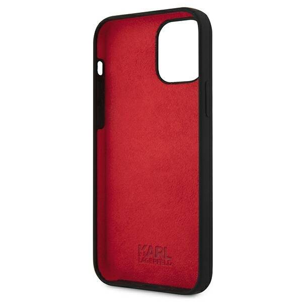 KARL LAGERFELD KLHCP12SSILKRBK IPHONE 12 MINI 5,4" CZARNY/BLACK HARDCASE SILICONE FOREVER KARL