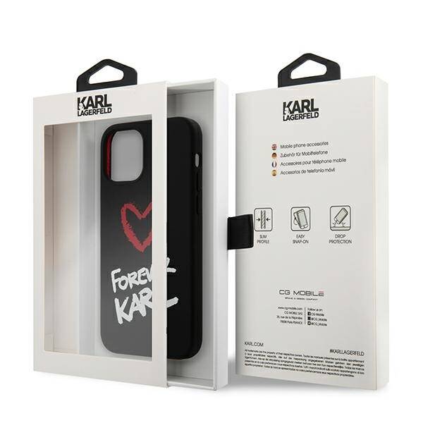 KARL LAGERFELD KLHCP12SSILKRBK IPHONE 12 MINI 5,4" CZARNY/BLACK HARDCASE SILICONE FOREVER KARL