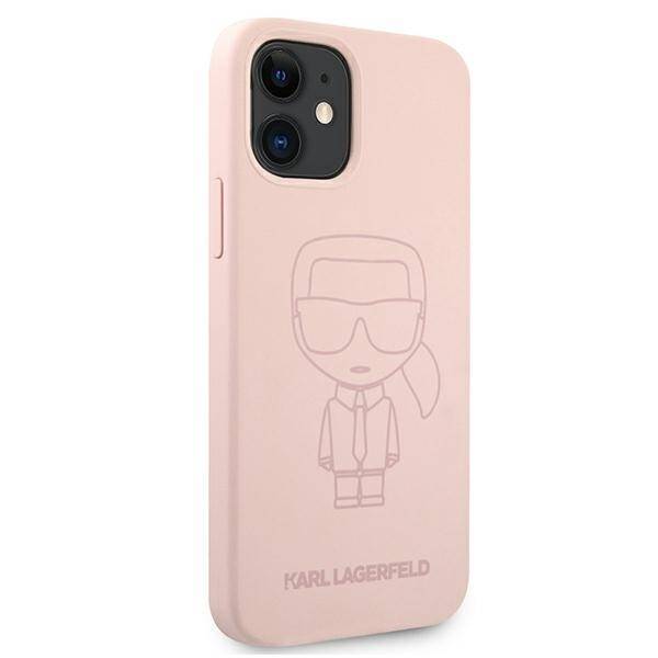 KARL LAGERFELD KLHCP12SSILTTPI IPHONE 12 MINI 5,4" SILICONE IKONIK OUTLINE RÓŻOWY/PINK