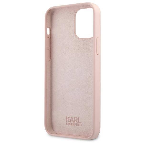 KARL LAGERFELD KLHCP12SSILTTPI IPHONE 12 MINI 5,4" SILICONE IKONIK OUTLINE RÓŻOWY/PINK