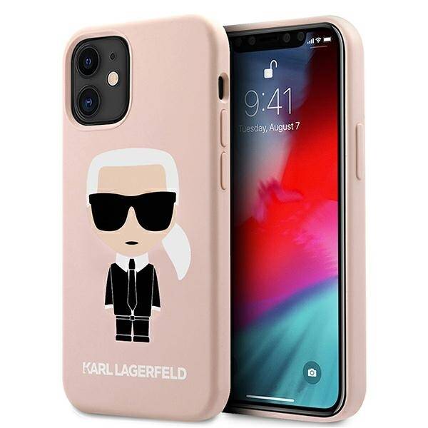 KARL LAGERFELD KLHCP12SSLFKPI IPHONE 12 MINI 5,4" HARDCASE JASNORÓŻOWY/LIGHT PINK SILICONE ICONIC