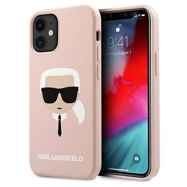 KARL LAGERFELD KLHCP12SSLKHLP IPHONE 12 MINI 5,4" JASNORÓŻOWY/LIGHT PINK HARDCASE SILICONE KARL`S HEAD