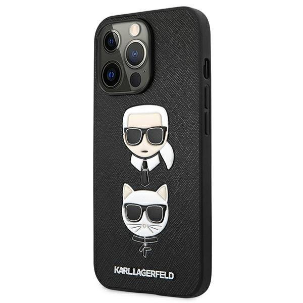 KARL LAGERFELD KLHCP13LSAKICKCBK IPHONE 13 PRO / 13  6,1" CZARNY/BLACK HARDCASE SAFFIANO KARL & CHOUPETTE