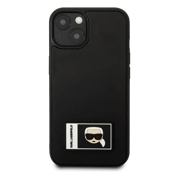 KARL LAGERFELD KLHCP13M3DKPK IPHONE 13 / 14 / 15 6,1" CZARNY/BLACK HARDCASE IKONIK PATCH