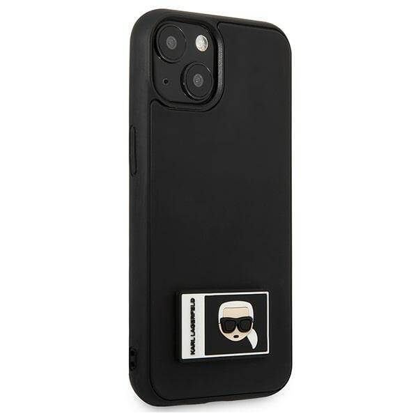 KARL LAGERFELD KLHCP13M3DKPK IPHONE 13 / 14 / 15 6,1" CZARNY/BLACK HARDCASE IKONIK PATCH